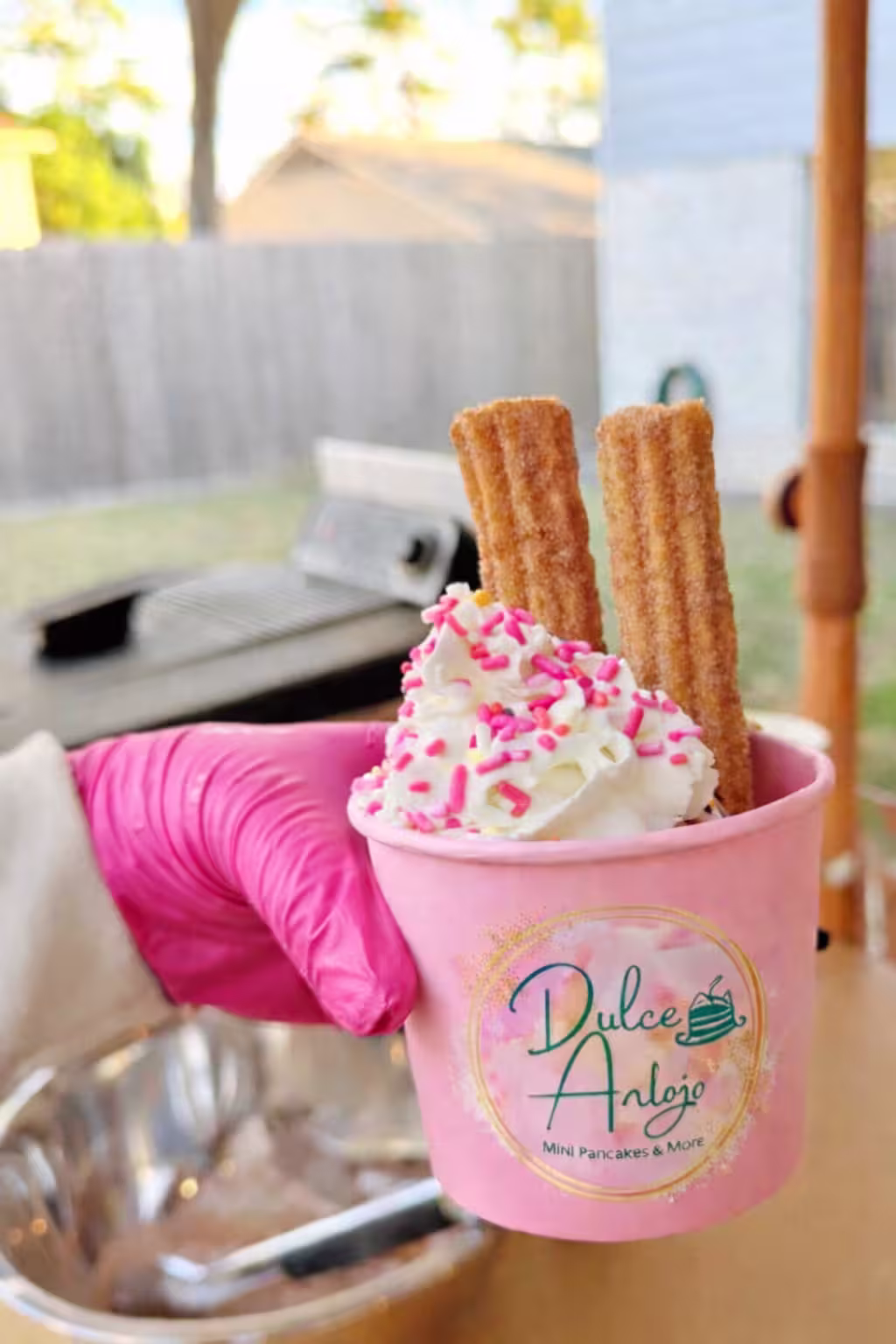Churro sundae with ice cream