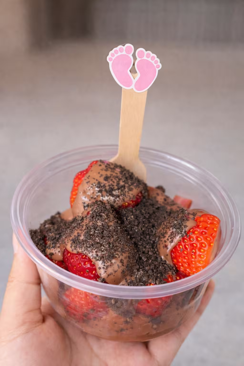 Strawberry cup with chocolate